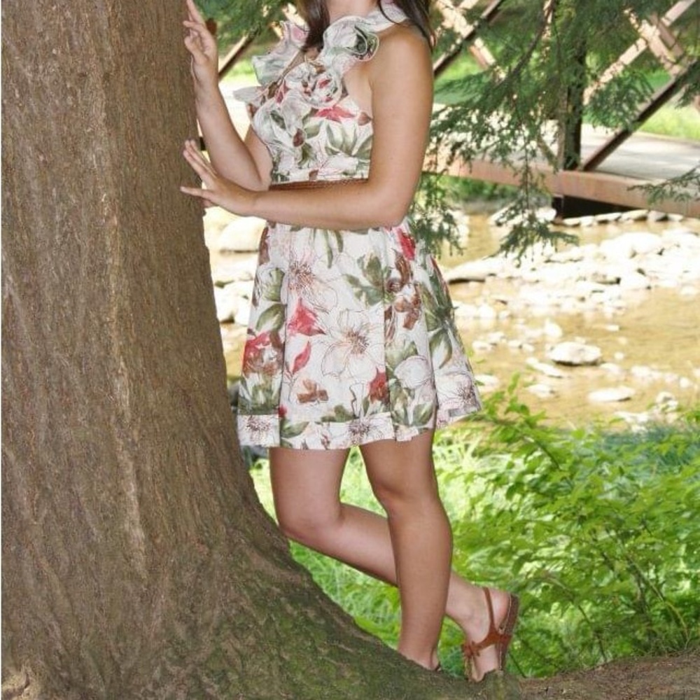 Tropical halter dress